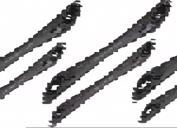 Ratcheting Box Wrench Set: 2 Pc, Metric